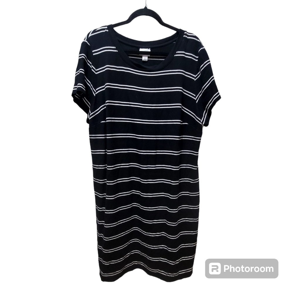 2X Modal Blend Pajama Dress Loungewear Casual Midi Stripes Contemporary Comfy